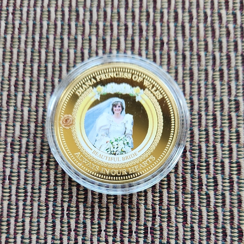 Decorative Gold Colored Princess of Wales Commemorative Coin